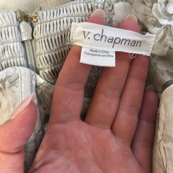 V. Chapman June Printed
Corset Front-Slit Satin Gown - Picture 3 of 5